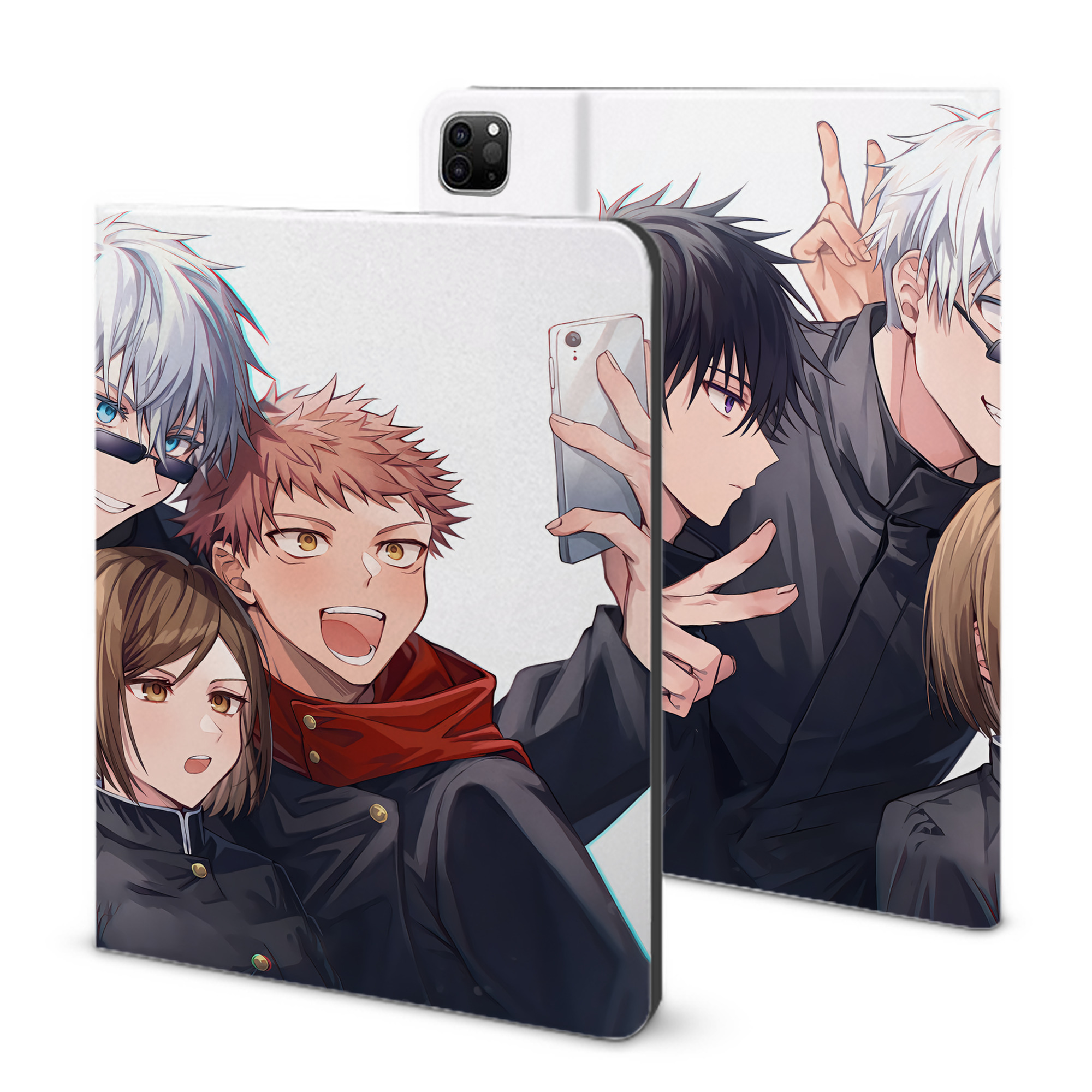 （画像用） 呪術廻戦 Jujutsu Kaisen IPad ケース ブック型 PUレザー TPU 耐衝撃 軽量 薄型 ペン収納なし 全面保護 IPad 各モデル対応